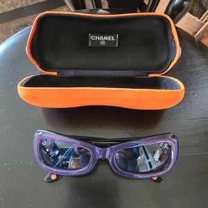 Vintage Chanel Iridescent Blue / Purple Sunglasses Style 5012 Orange Y2K Case